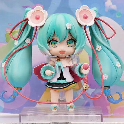 10cm/3.94in #1939 Hatsune Miku Anime Figure 15th Anniversary Strawberry Miku Action Figure #1940 Miku Collection Model Doll Toys