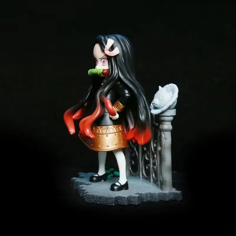 14cm Spy × Family Anya Cos Kamado Nezuko Academy Dress Demon Slayer Kawaii Model Anime Figures Garage Kit Statue Toys Kids Gifts