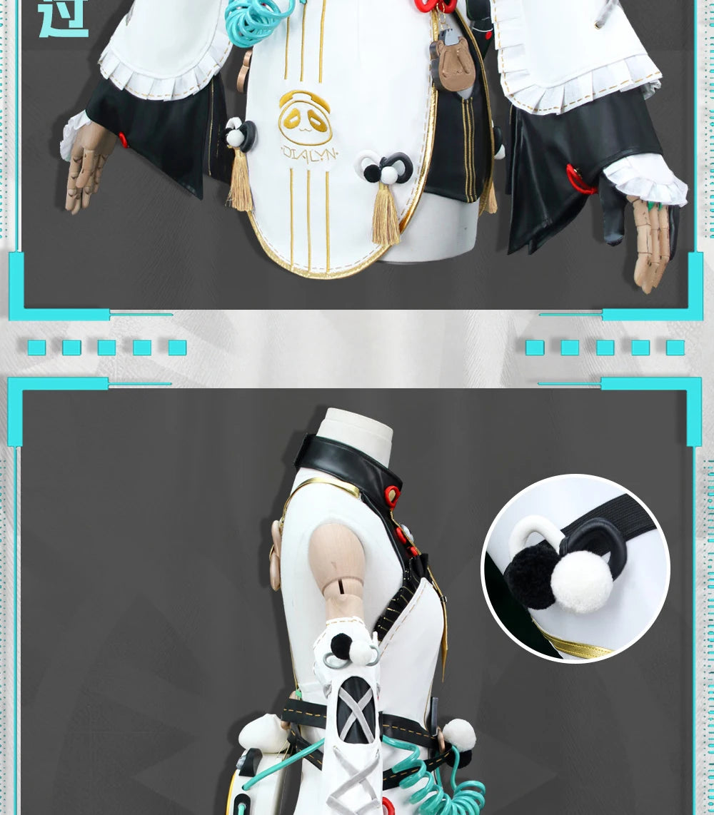 Dialyn Cosplay Costume Wig Zenless Zone Zero Uniform Earrings Headwear Telephone Prop Halloween Party Carnival for Women Girls