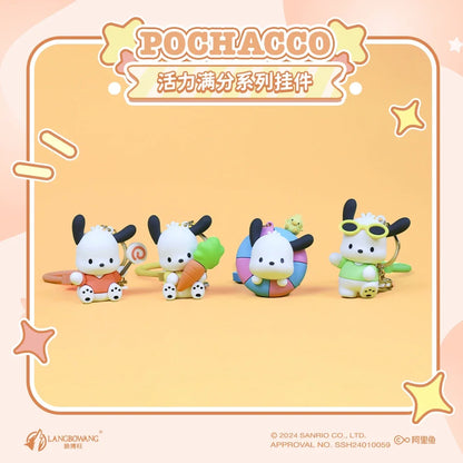 Hot Sanrio Pochacco Toy Mini Anime Action Figure Keyring Pendant Decoration Collection Keychain Model Doll Birthday Gift For Kid