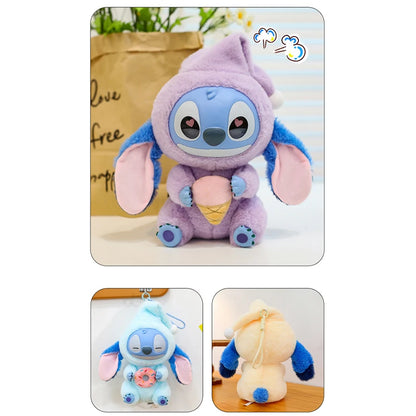 25cm Disney Lilo and Stitch Plush Toy Cartoon Anime Stuffed Kawaii Stich Key Chain Pendant Doll Plushie Kids Birthday Xmas Gifts
