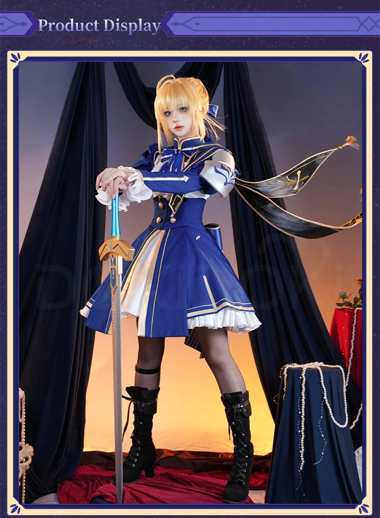 IN STOCK Saber Cosplay Costume Game Honkai: Star Rail x Fate Stay Night【S-2XL】DokiDoki-R Halloween Saber Costume Plus Size