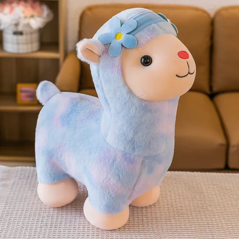 35-45cm Kawaii Fantastic Rainbow Colorful Plush Alpaca Stuffed Animals Doll Decoration Birthday Gifts Soft Pillow Children Gift