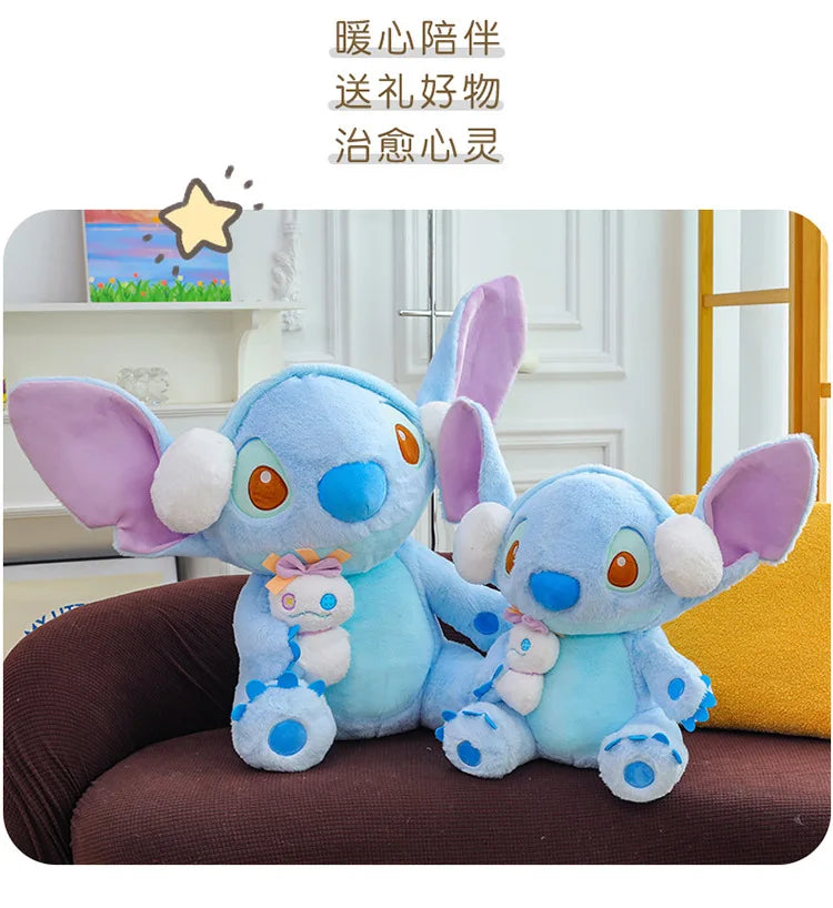 60/80/100cm Super Big Size Stitch Winter Disney Kawaii Anime Plush Stuffed Doll Cartoon Plushies Children's Pillow Holiday Gift