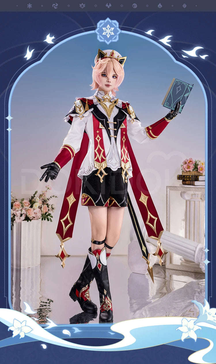 IN STOCK Dahlia Cosplay Costume Game Genshin Impact【S-2XL】DokiDoki-R Mondstadt Dahlia Hat Men Halloween Costume Plus Size