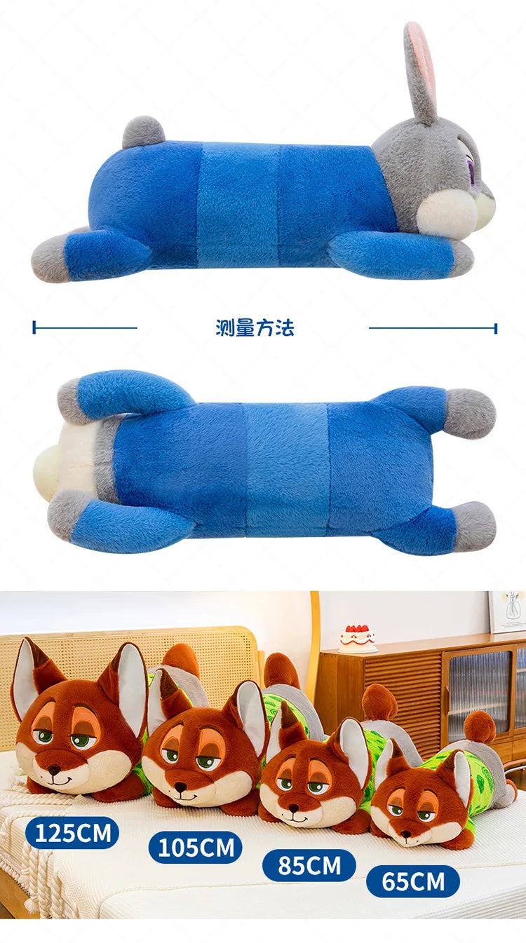 85/105/125cm Super Big Size Judy Hopps Zootopia Anime Plush Stuffed Doll Kawaii Nick Wilde Plushies Children Pillow Holiday Gift