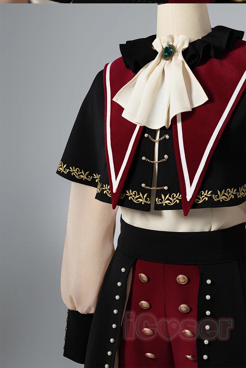 BanG Dream Wakaba Mutsumi Cosplay Costume Wig Red Dress Mortis Uniform Ave Mujica Earrings Halloween Party for Women Girls Props