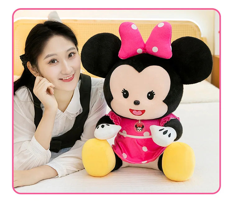 Cartoon Mickey Mouse Plush Toy Couple for Kids Birthday Xmas Gift Wedding Bed Doll Valentines Minnie Present Arcade Stuffed toy