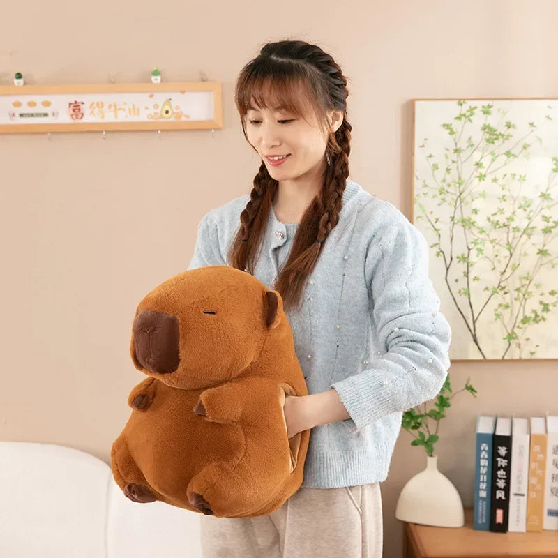 30/40cm Soft Capybara Hand Warmer Pillow Stuffed Funny Capybara Plush Hand Warmer Cartoon Portable Capybara Plush Stuffed Doll