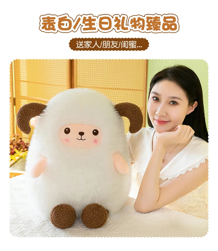 Sheep Doll Plush Toy Cute Sheep Soft Stuffed Animal Sleeping Pillow Cushion Christmas Gifts for Kids and Girls