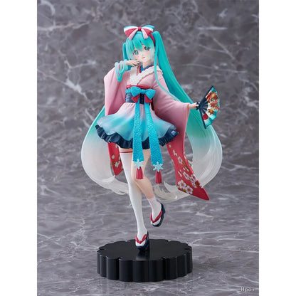 19CM Hatsune Miku Figure Anime Virtual Anchor Proportional Humanoid Cute Tokyo Kimono Hobbies Toy Gift Collection Ornaments