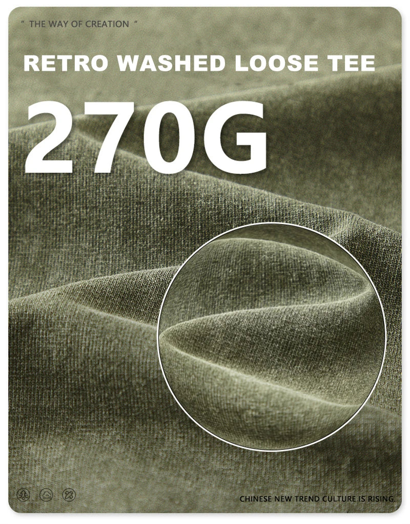 ZODF Retro 2025 Men Autumn Batik Washed T Shirt Unisex Oversized Basic Long Sleeve Solid 270gsm Cotton T-Shirts Tees HY0641