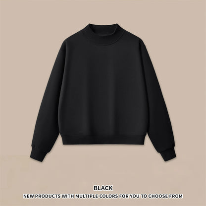 ZODF 2025 Winter Women 350gsm Warm Fleece Sweatshirts Girls Female Hip Hop Half Turtleneck Pullovers Brand Clothing HY056