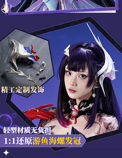 Honkai Star Rail Hysilens Cosplay Costume Wig Dress Headwear Uniform Outfit Halloween Party for Women Girls Carnival Prop iCoser