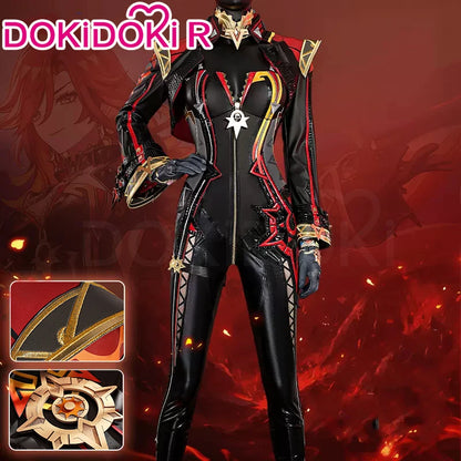 IN STOCK Mavuika Cosplay Costume Game Genshin Impact Cosplay【XS-2XL】DokiDoki-R Pyro Archon Mavuika Women Black Costume Plus Size