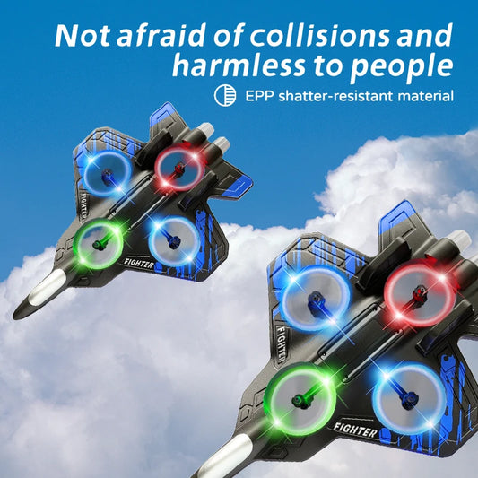 L101 RC Foam Airplane Glider Flying 2.4G With LED Lights EPP Stunt Remote Control Foam Fighter Plane Toys For Kid Gift