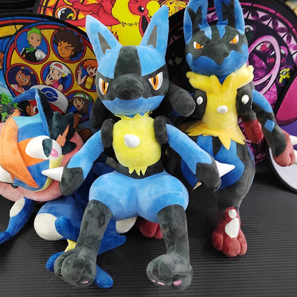70cm Pokemon Lucario Large Plush Toys Greninja Zeraora Cinderace Glaceon Stuffed Giant Pokémon Eevee Anime Kids Christmas Gift