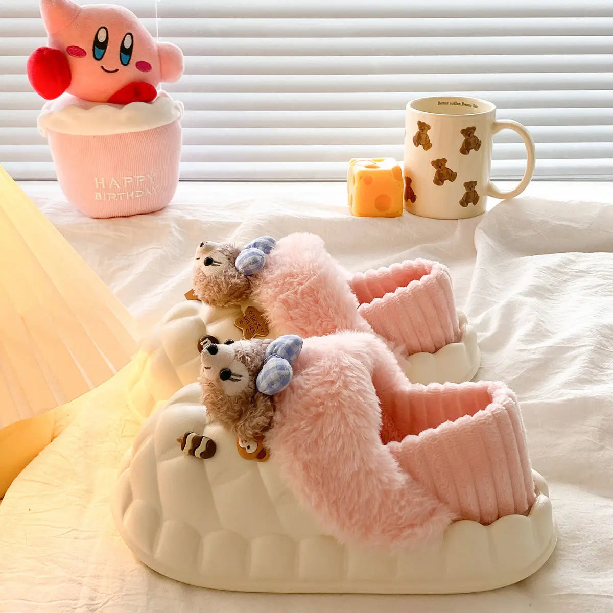 Disney Shelliemay Detachable Cotton Shoes Eva Thick Bottom With Velvet For Outer Wear, Warm And Waterproof Adult Cotton Dragging