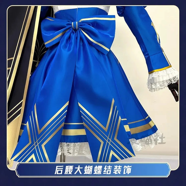 Honkai Star Rail Fate Saber Cosplay Costume Wig Dress Uniform Headwear Halloween Party for Women Girls Role Play Props Cos Gifts