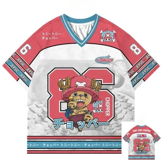 86 Jersey One Piece Tony Tony Chopper Anime Y2k Korean Baseball Hockey T-shirt Fashion Streetwear Anime Daily Unisex Tops Tees