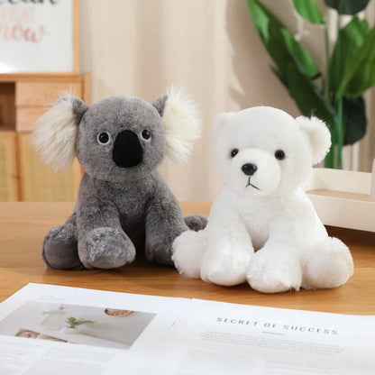 Cute Plush Animal Toys Set Panda Bear Fox Raccoon Elephant Giraffe Frog Soft Stuffed Dolls for Kids Sleep Appliance Baby Gift