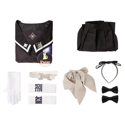 Darumi Amemiya Cosplay Costume Wig The Hundred Line Battle Uniform Headwear Last Defense Academy Halloween Women Girls Carnival