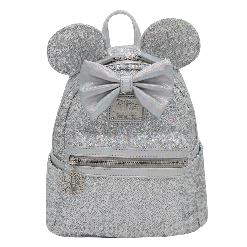 New Cute Loungefly Disney Winnie The Pooh Flower Brown Cartoon Mini Backpack Red Mickey Mouse Backpack Cute Cartoon Bag Gifts