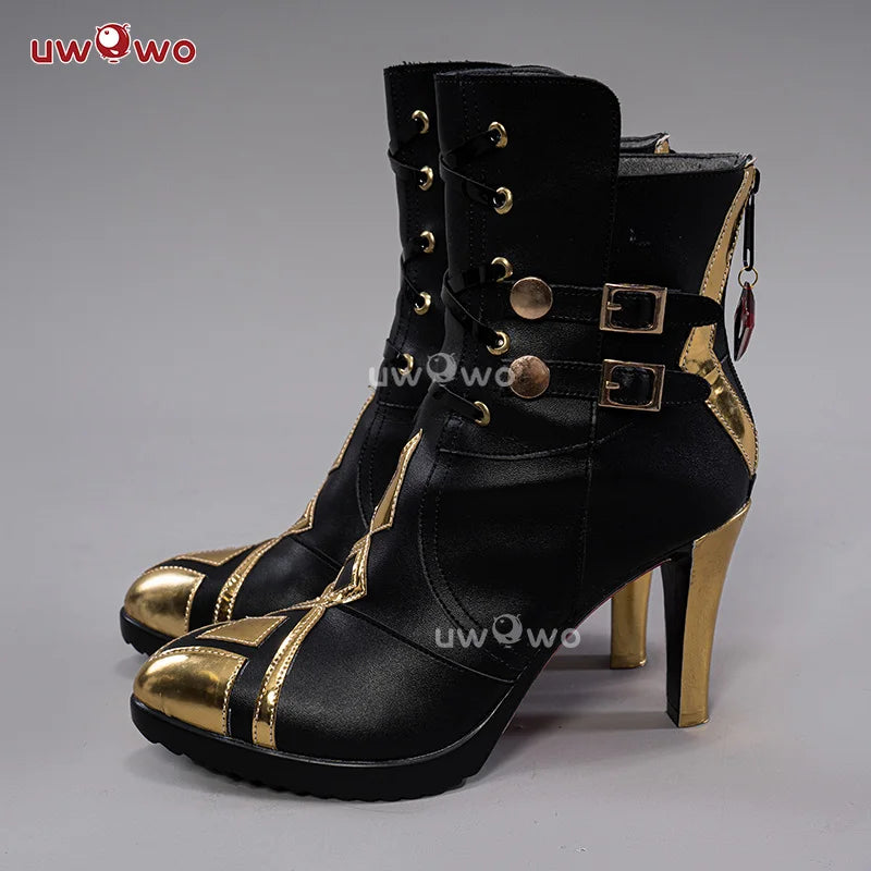 LAST BATCH UWOWO Game Genshin Impact Cosplay Fatui Harbinger The Knave Arlecchino Costume Shoes Boots