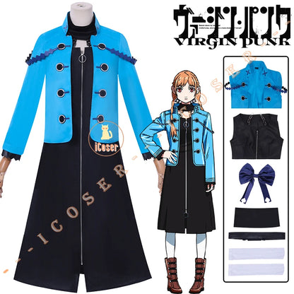 Anime Movie Virgin Punk Kanpi Ubu Cosplay Costume Uniform Jacket Dress Headwear Halloween Party for Women Girls Carnival Props