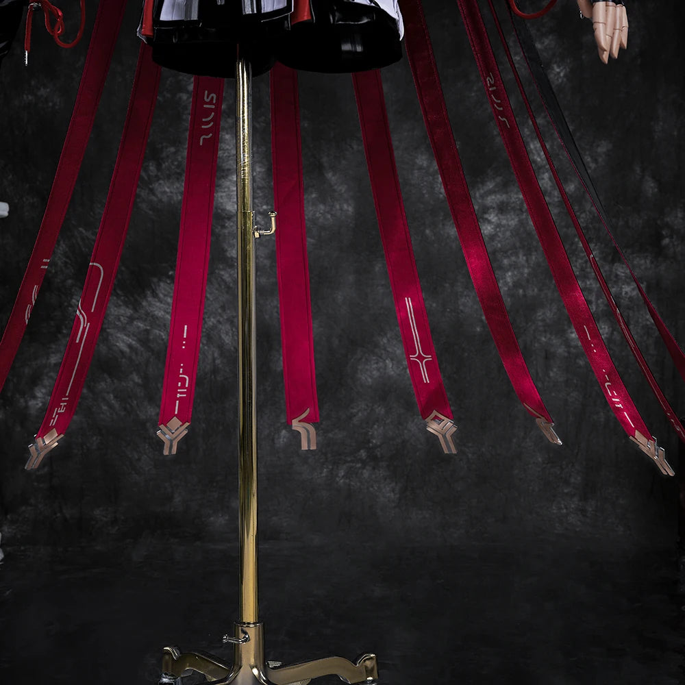 iCoser Arknights Exusiai The New Covenant Cosplay Costume Wig Uniform Luminous Headwear Halloween Party for Women Girls Carnival