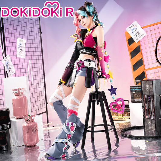 IN STOCK Jinxx Cosplay Costume Game DokiDoki-R Women Cute Pink Dress Valentine Costume Jinxx Cosplay