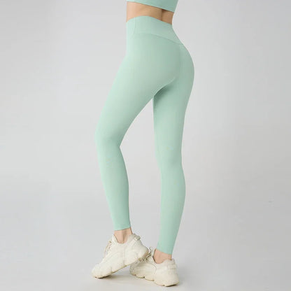 Hot Sale Women’s High Waisted Hip Lifting Yoga Leggings Breathable Fitness Running Cycling Pants - Matcha Green / XL