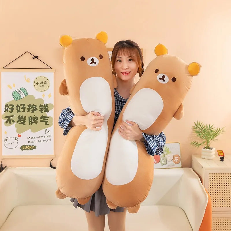 60/80/100cm Big Size Rilakkuma Kawaii Anime Plush Stuffed Doll Cartoon Room Decor Plush Pillow Children's Holiday Gift