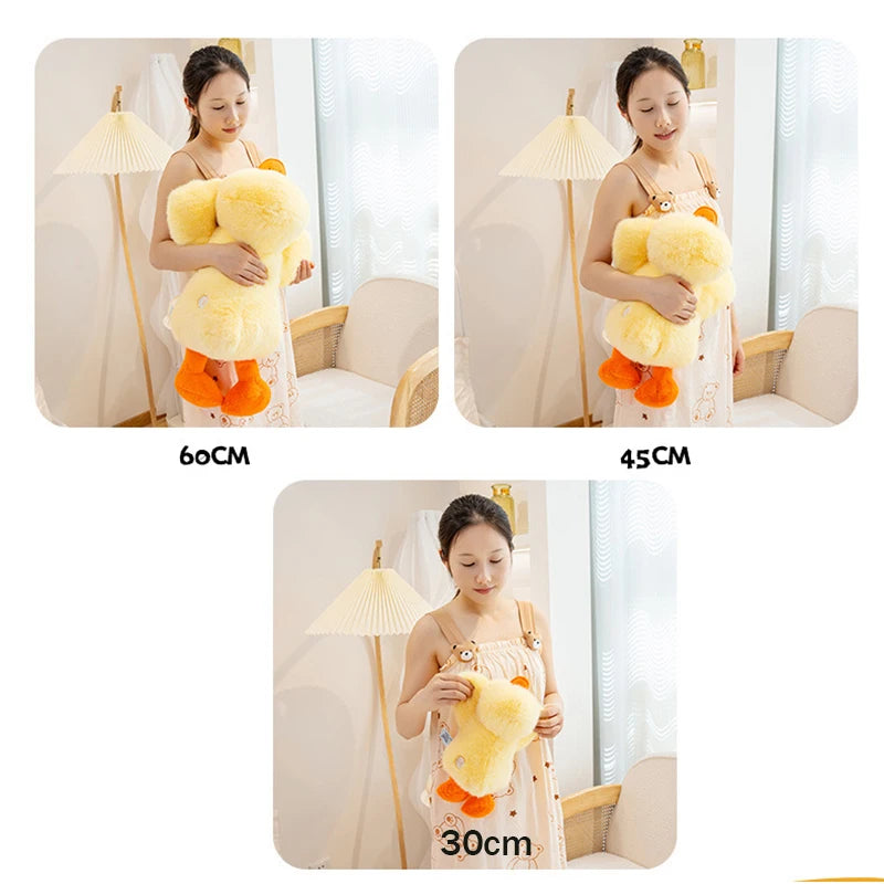 30-60cm Fluffy Large Sleep Pillow Super Soft Duck Plush Toy Cozy Lying Stuffed Animal Yellow Duck Plushies Hug Pillow Cushion