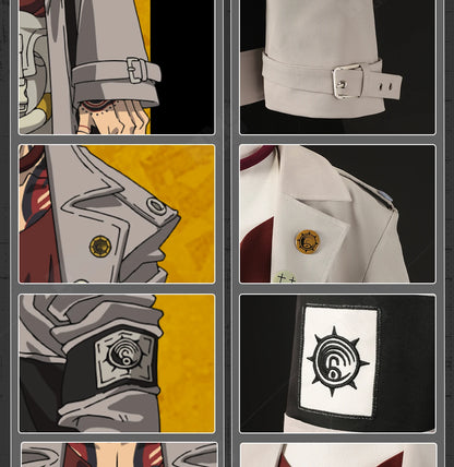 Anime Gachiakuta Enjin Cosplay Costume Wig Uniform Embroidery Earrings Badge Akuta Cleaners Halloween Party Women Men Role Play