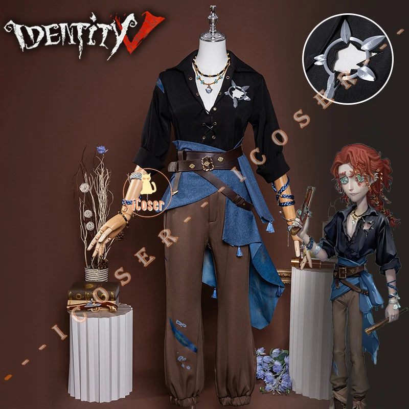 Identity V Clear Rationality Cosplay Costume Wig Composer Frederick Kreiburg Uniform Headwear Halloween for Women Men Carnival