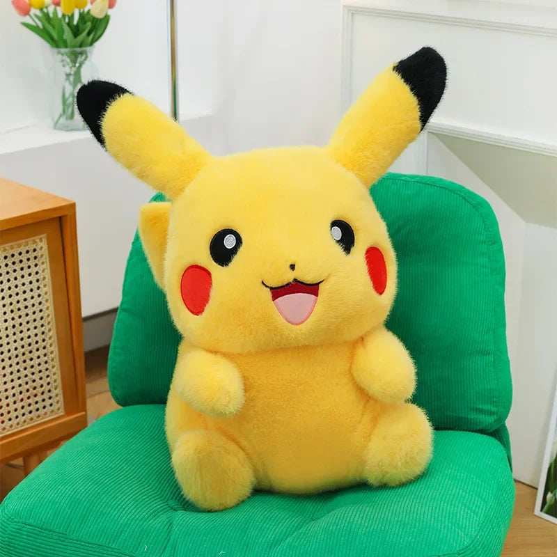 35-60CM Long-haired Pikachu Plushies Kawaii Pokemon Peluche Cartoon Anime Comfortable Soft Doll Ornament Children Toy Gifts