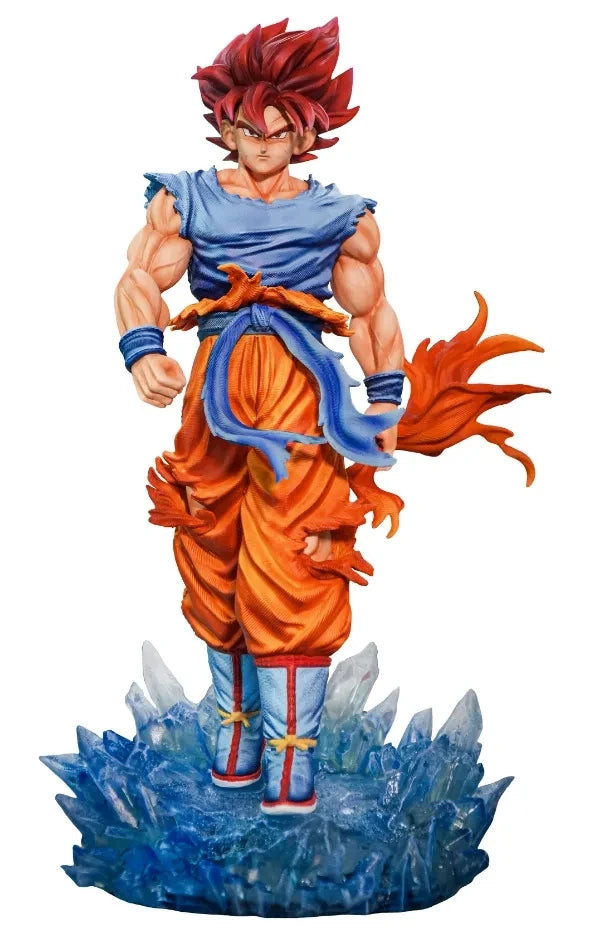 Jt Goku Statue Dragon Ball Z Super Saiyan Goku Figure Replace Head Led Base  Model Toy Gifts Luminous Statue Anime Toy Ornament