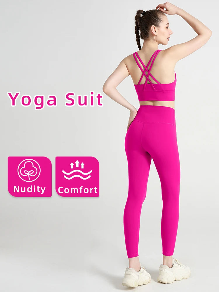 2024 Women’s 2 Piece Yoga Tracksuit Quick Dry Breathable Fitness Set Sports Bra and Leggings