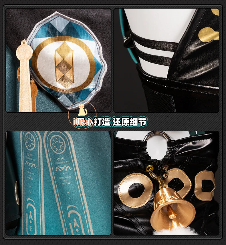 Zenless Zone Zero Lucia Cosplay Costume Wig Uniform Horns Headwear Tail Spook Shack Halloween Party for Women Girls Role Play