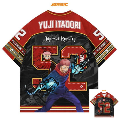 52 Jersey Yuji Itadori Jujutsu Kaisen Anime Style Kpop Baseball Hockey T-shirt Fashion Streetwear Anime Daily Unisex Tops Tees