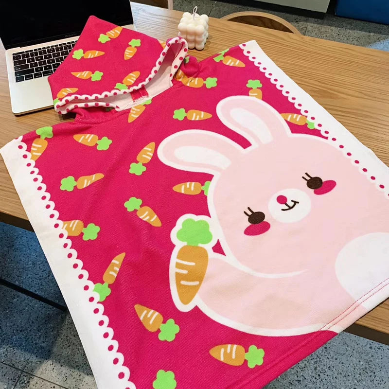 Bath Robe for Kids Bathing Towels Boys Hooded Microfiber Unicorn Beach Towel Robes Girls Stitch Cape Towels Poncho