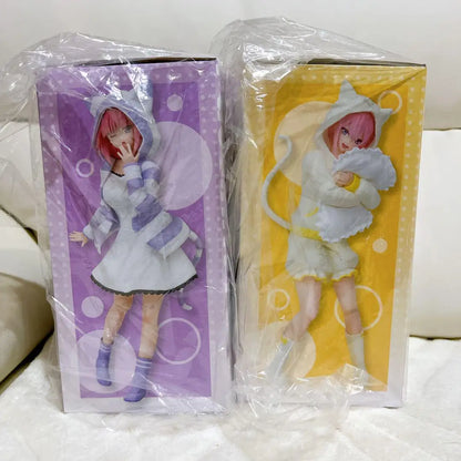 Bandai Fukuya Nakano Ichika Nino Miku Cat Ear Hoodie 19CM PVC Model