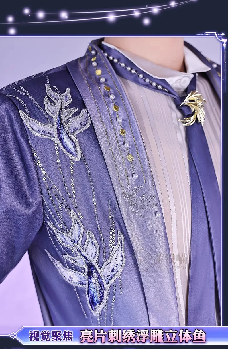 Love and Deepspace Rafayel Boundless Seas Cosplay Costume Wig Birthday Suit Uniform Ring Halloween Party for Women Men iCoser