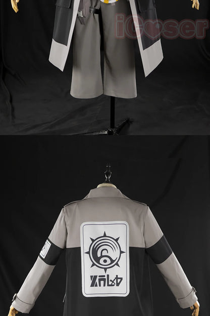 iCoser Anime Gachiakuta Enjin Cosplay Costume Wig Uniform Earrings Choker Akuta Cleaners Halloween Party for Women Men Carnival