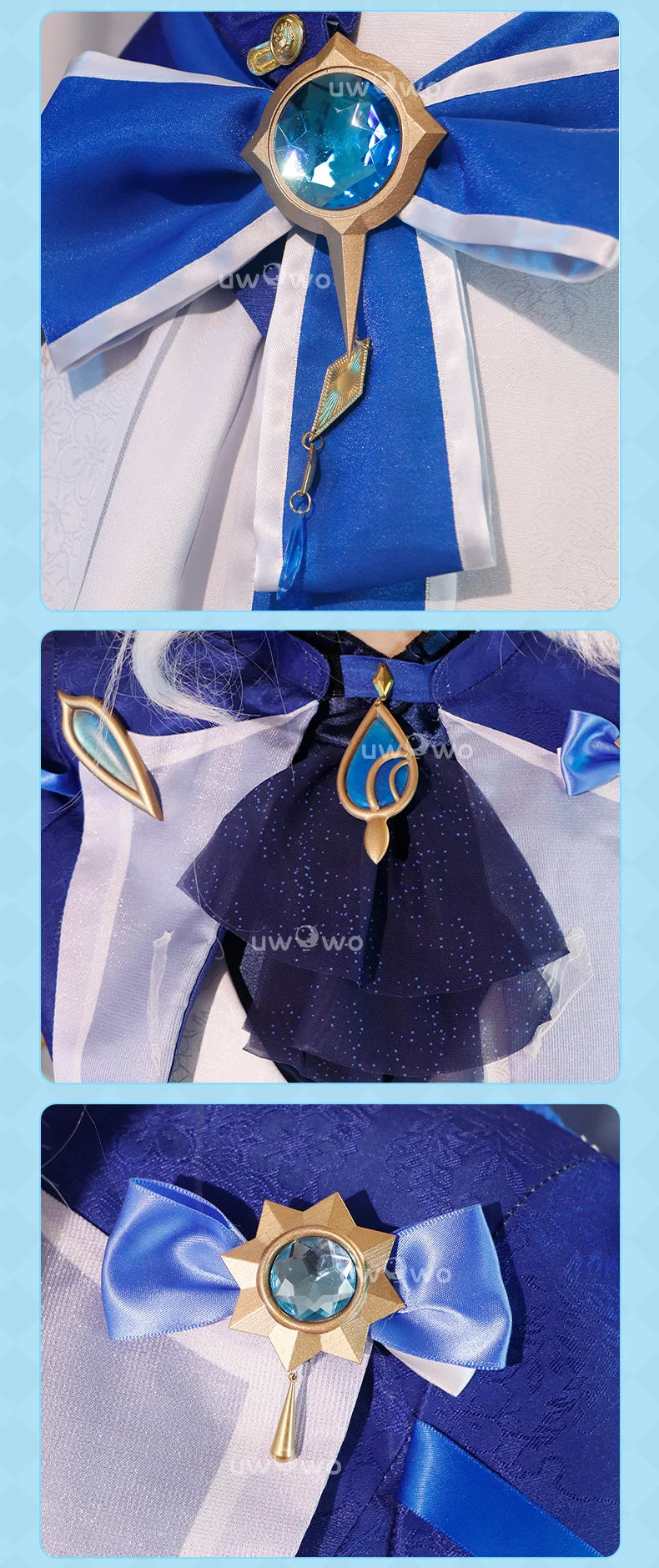 UWOWO Collab Series：Furina Cosplay GAME Genshin Impact Furina Focalors Hydro Archon Fontaine Rococo Furina Cospaly Outfit