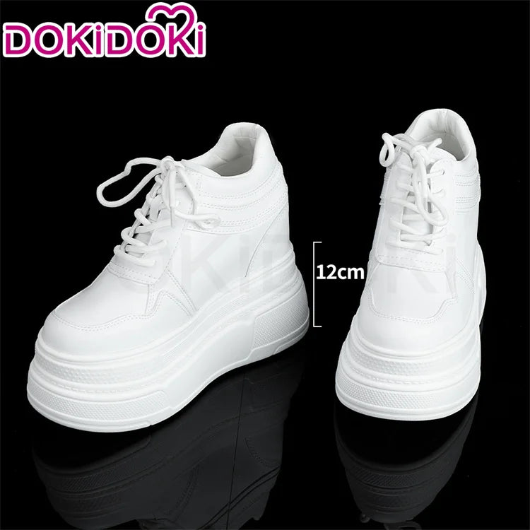 IN STOCK Women Cosplay Props 18cm Heightening Shoes DokiDoki Women Daily 12cm 11cm 18cm 22cm Black White Boots Shoes Halloween