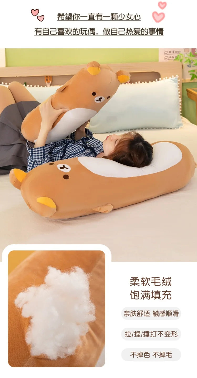 60/80/100cm Big Size Rilakkuma Kawaii Anime Plush Stuffed Doll Cartoon Room Decor Plush Pillow Children's Holiday Gift