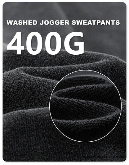 ZODF New Autumn Winter Men Washed 400gsm Sweatpant Unisex Loose Heavyweigh Cotton Sport Joggers Pants Streetwears HY0893