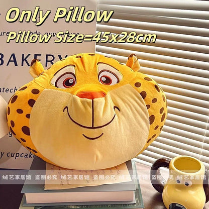 Cartoon Animal Zootopia Cushion Blanket Comfortable Soft Bed Back Cushion Nick Judy Fox Rabbit Leopard Cushion Blanket Car Gift